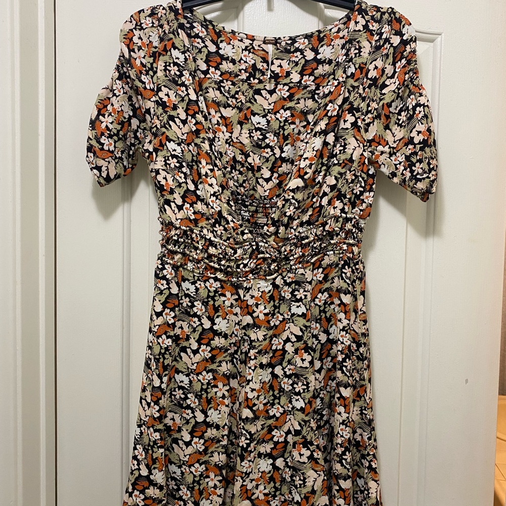 Free People Forget Me Not Floral Mini Dress in Black Combo